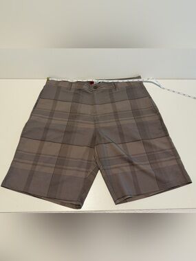 Micros Brown Plaid Chino Shorts